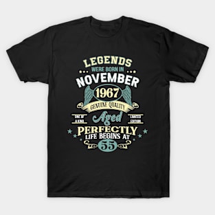 55th Birthday Decoration Legends Were Born In November 1967 55 years old T-Shirt